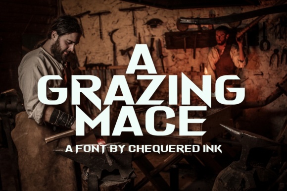 A Grazing Mace: A Striking Display Font for Crafters and Product Designers